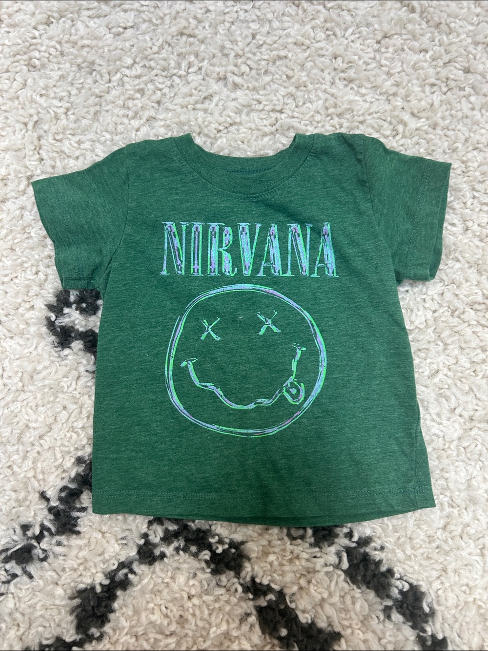 NIRVANA Green Kids Short Sleeve Graphic Tee
